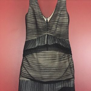 BCBGMAXAZRIA Black and Cream Cocktail Dress